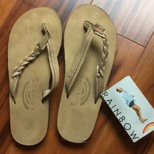 Rainbow Flirty Braided Sierra Flip Flops NWT